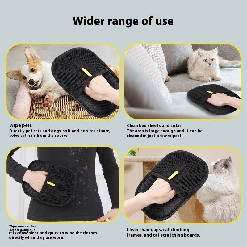 Deshedding Brush Mitt for Long, Short & Curly Hair Dogs, Cats & Rabbits